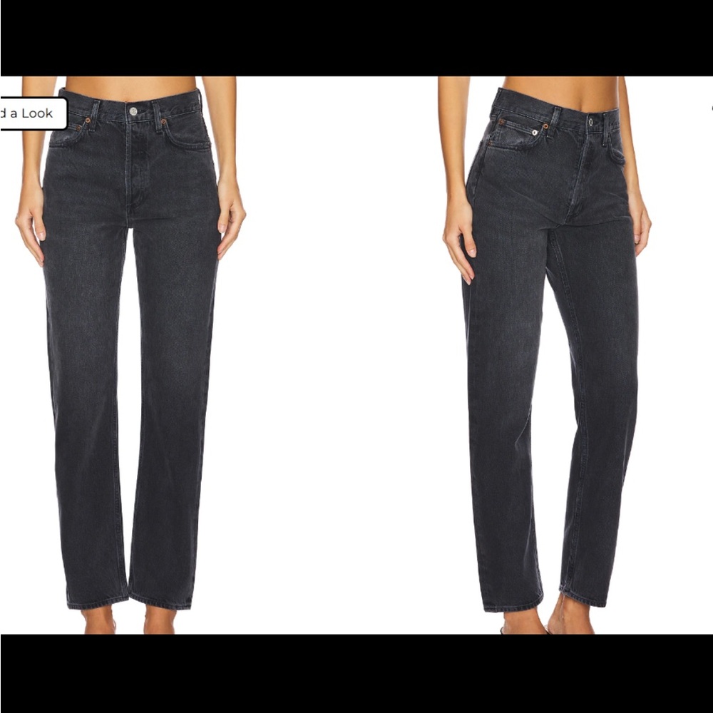 AGOLDE 90’s Pinch Waist High Rise Straight Jeans – Black Wash – 29” Inseam
